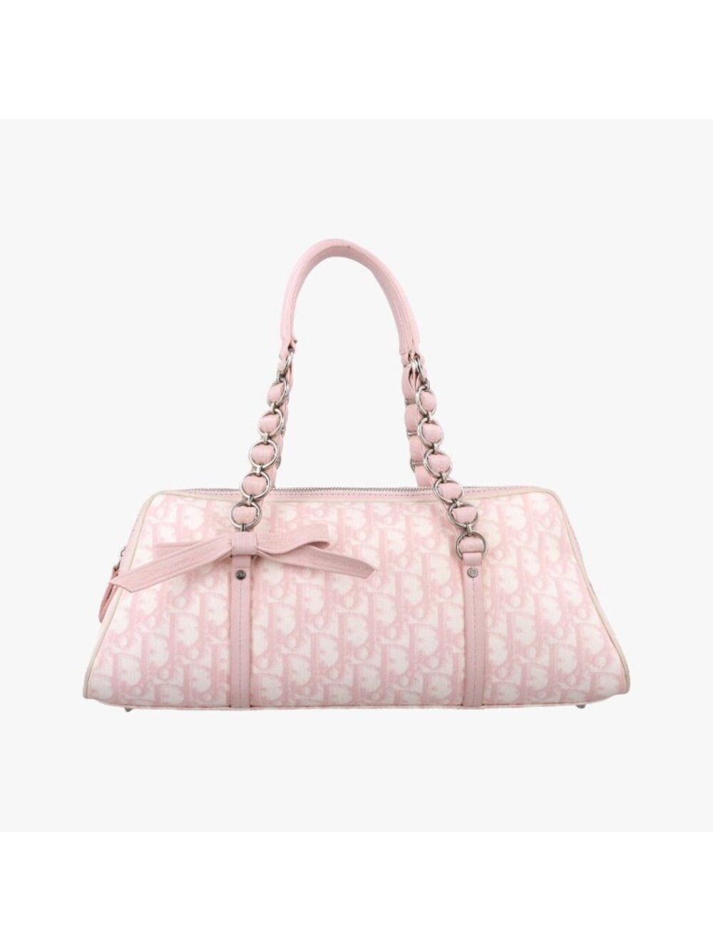 Dior Romantic Trotter Pink Canvas Leather Shoulder